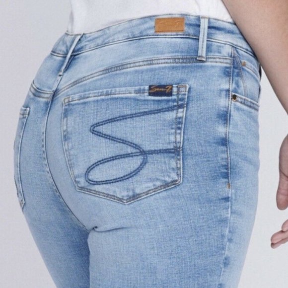 Seven7 Ultra High Rise Skinny Jeans Distressed Ripped Size 16W - Picture 10 of 13